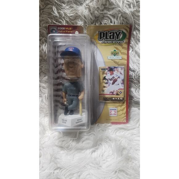 UPPER DECK PLAY MAKERS NOLAN RYAN BOBBLE HEAD BASEBALL, Texas Rangers.. - Picture 1 of 6
